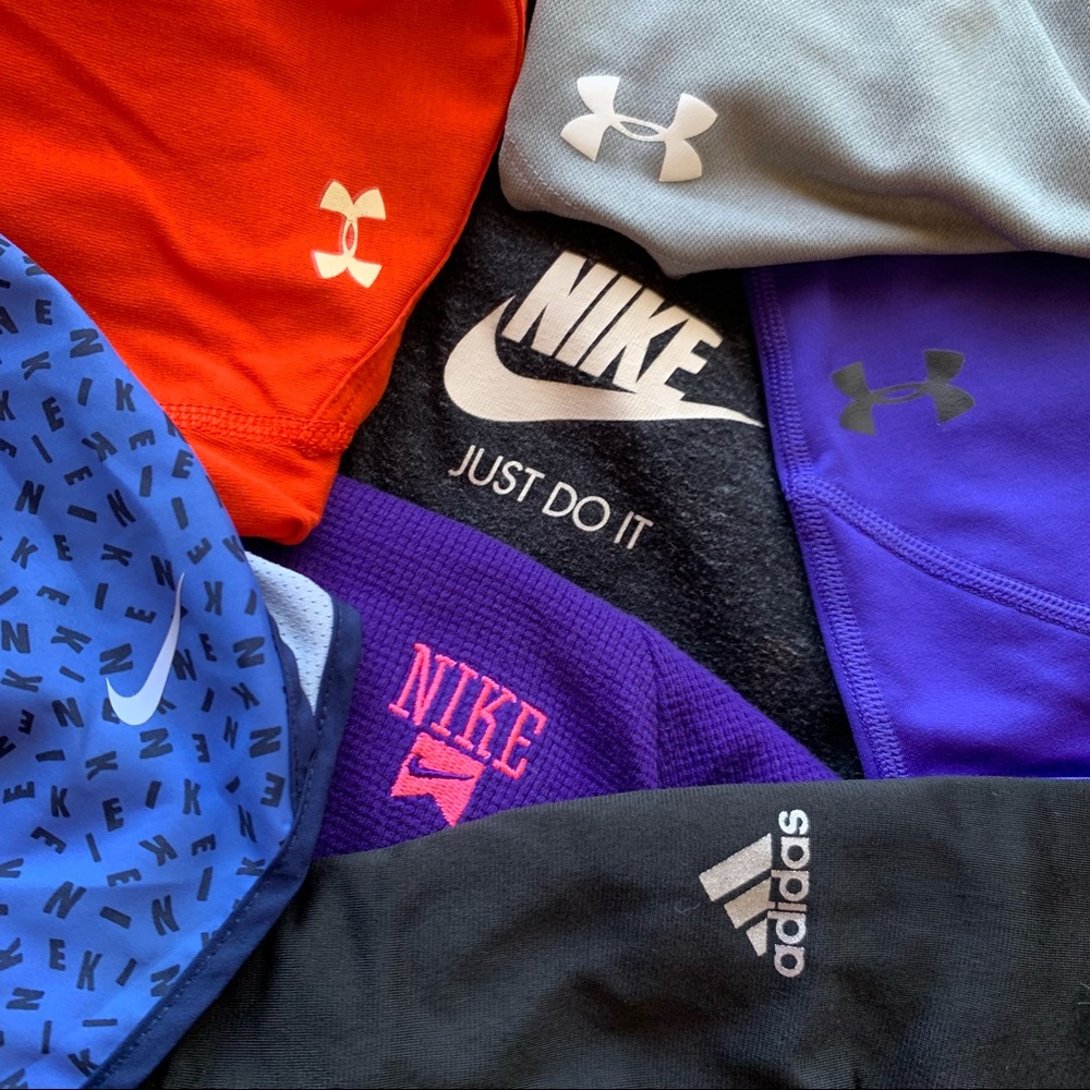Girls Nike, Under Armour, Adidas, Shirts & Pants & Skirt outfits Lot Of 7.